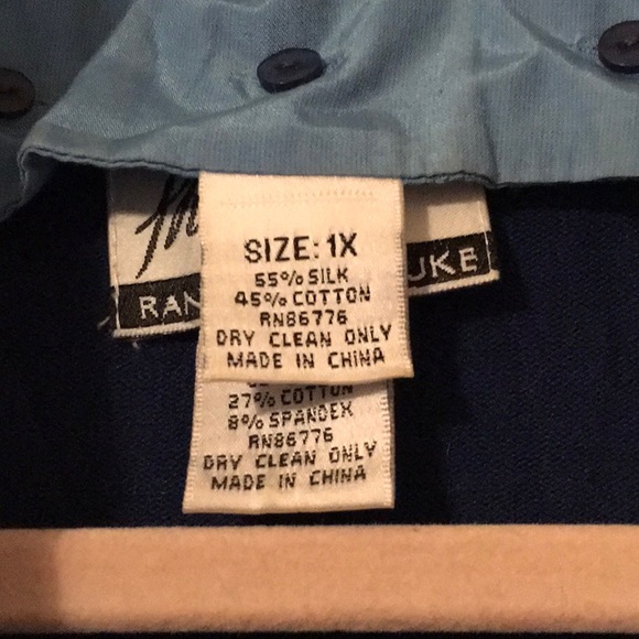 EUC,RANDOLPH DUKE,1X,long sleeves,Blue w/collar sweater,soft like cashmere. - Picture 4 of 4